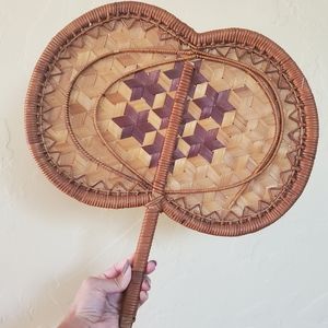 Wicker fan boho vintage